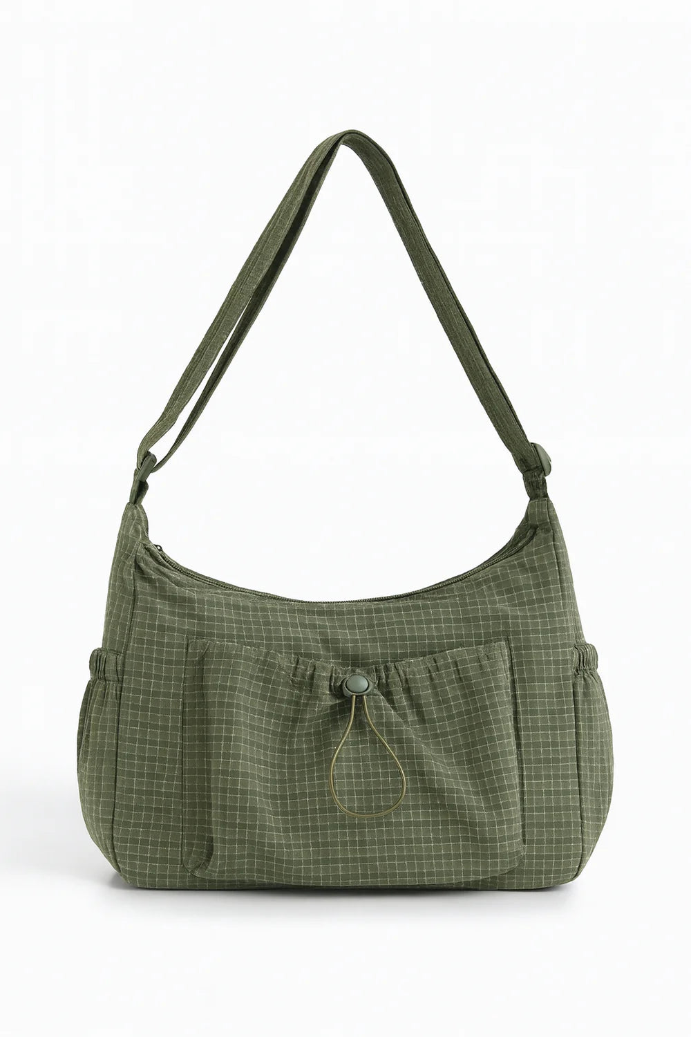GRID RUCHED SHOULDER BAG