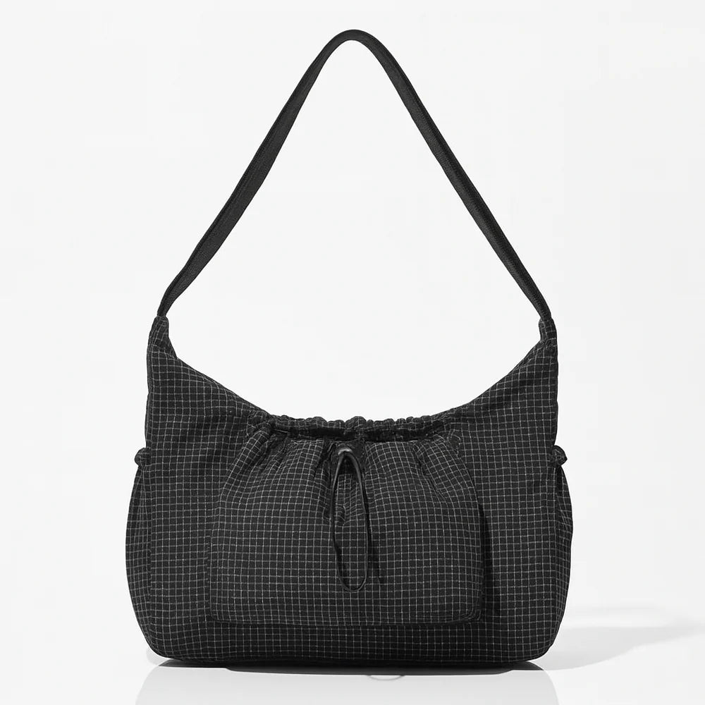 GRID RUCHED SHOULDER BAG